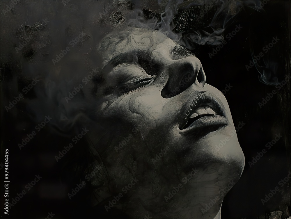 Woman in Smoke: A Portrait of Inner Reflection Woman in Smoke: A Portrait of Inner Reflection