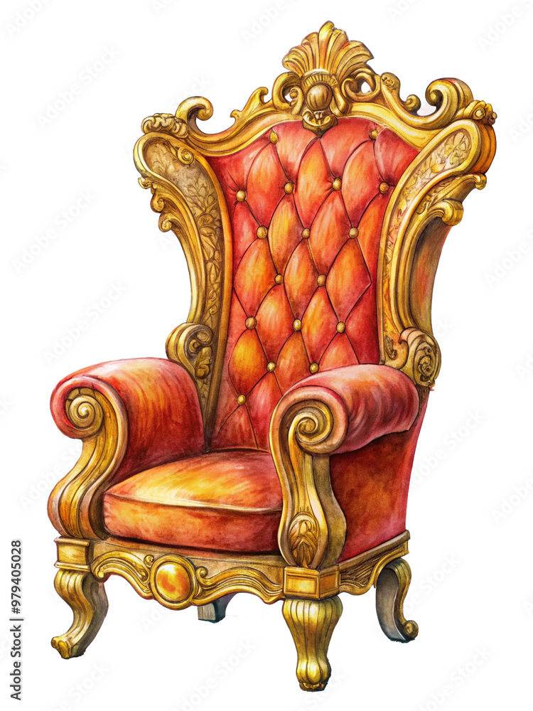 Grand Throne Chair with Luxurious Details Grand Throne Chair with Luxurious Details