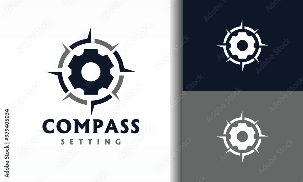 Fototapeta premium gear direction compass logo