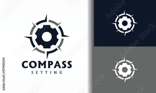 gear direction compass logo