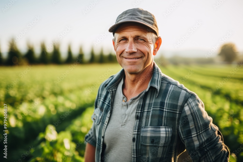 Smiling portrait of a middle aged Caucasian male farmer Smiling portrait of a middle aged Caucasian male farmer