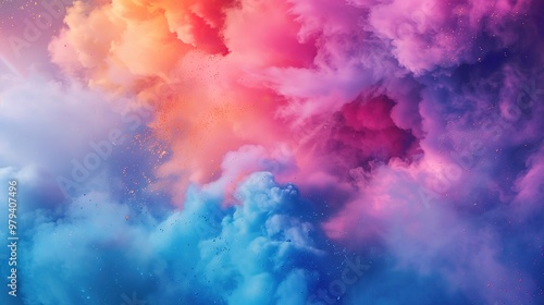 colourful cloud of holi festival