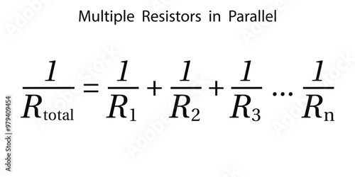 Resistors in Parallel Formula on the white background. Education. Science. School. Formula. Vector illustration.