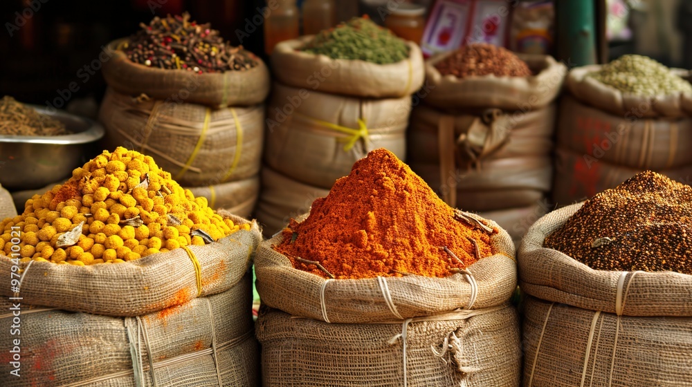 Fototapeta premium Indian spice wallpaper