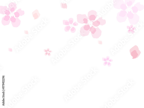 Spring flowers falling vector illustration. Spring petals pink flowers.
