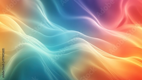 Vibrant abstract background with flowing waves in shades of blue, orange, and pink, perfect for artistic projects and designs.