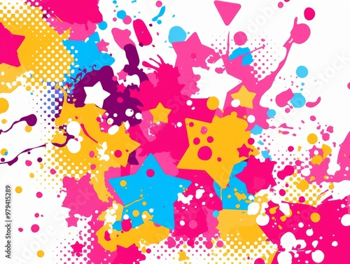 Vibrant Ink Splatters and Drips Pattern with Overlapping Layers and Soft Color Transitions for Creative Designs and Backgrounds