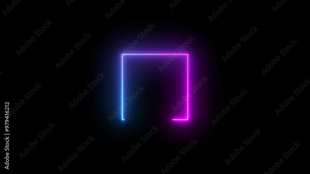 A colorful Rectangle neon animation . Rectangle frem icon A colorful Rectangle neon animation . Rectangle frem icon