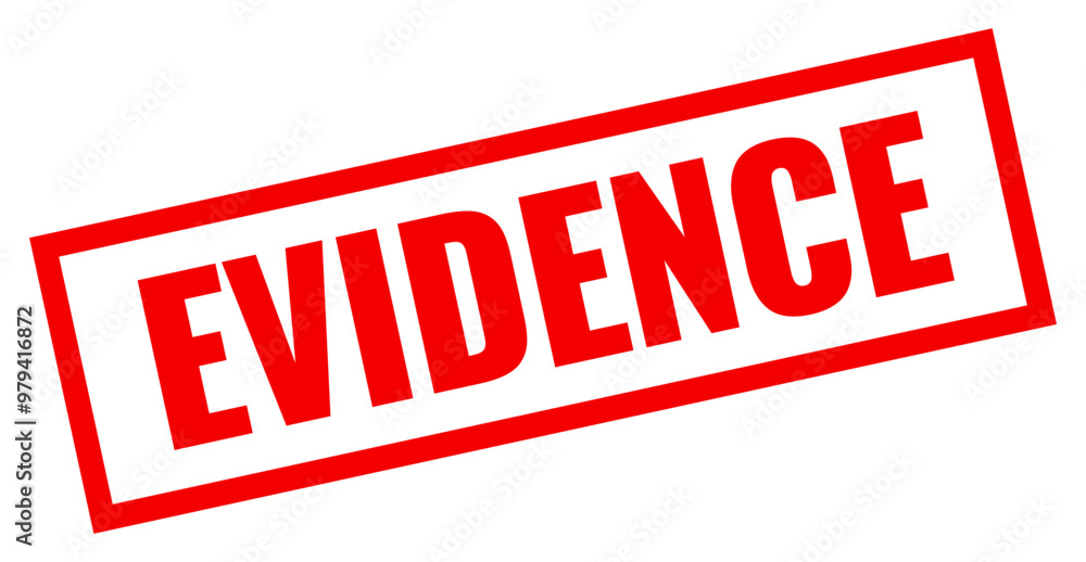 Evidence rubber stamp on white background Evidence rubber stamp on white background
