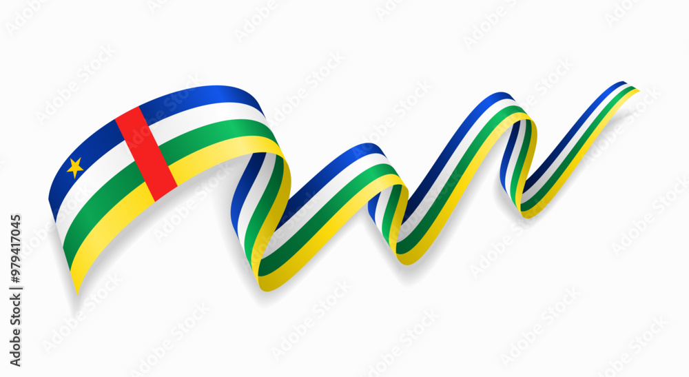 Central African Republic flag wavy abstract background. Vector illustration. Central African Republic flag wavy abstract background. Vector illustration.