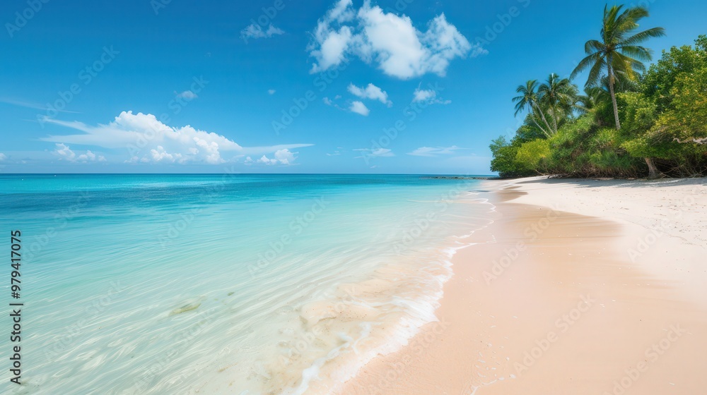 Tropical Island Paradise, a tranquil beach scene featuring soft white sands and clear blue waters, inviting relaxation and perfect for personalized postcard messages. Tropical Island Paradise, a tranquil beach scene featuring soft white sands and clear blue waters, inviting relaxation and perfect for personalized postcard messages.