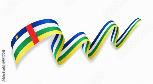 Central African Republic flag wavy abstract background. Vector illustration.