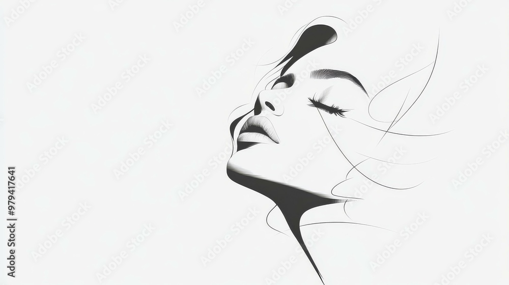 Elegant Minimalist Line Art Portrait with Delicate Curves and Subtle Details Capturing the Essence of Simplicity and Grace in Contemporary Design Elegant Minimalist Line Art Portrait with Delicate Curves and Subtle Details Capturing the Essence of Simplicity and Grace in Contemporary Design