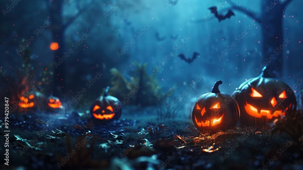 Naklejka premium Spooky halloween wallpaper