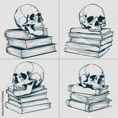 Book with Skull Svg File , Skull Svg , Book Lover Svg , Librarian Svg , Teacher Svg