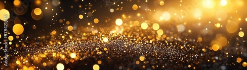 golden christmas particles and sprinkles for a holiday celebration like christmas or new year shiny golden lights wallpaper background for ads or gifts wrap and web design