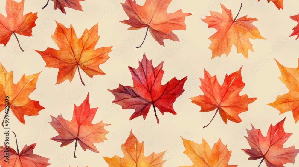 Watercolor collection of autumn maple leaves and red,yellow,Hand drawn nature design elements isolated on white background,Hand paint,Perfect for creating cards, design,copy space. Watercolor collection of autumn maple leaves and red,yellow,Hand drawn nature design elements isolated on white background,Hand paint,Perfect for creating cards, design,copy space.