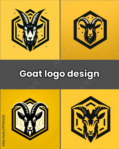 Simple goat logo for design photo