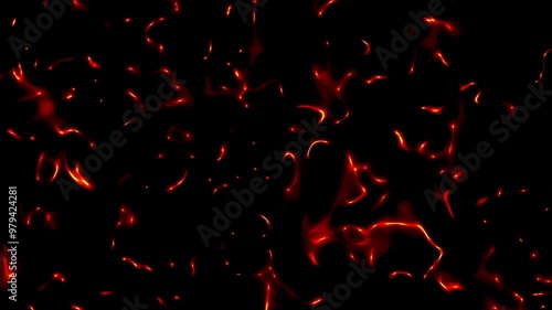 Abstract fire background with red and black embers effect.