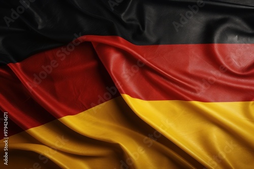 Close-Up of the German Flag with Waving Texture for German Unity Day