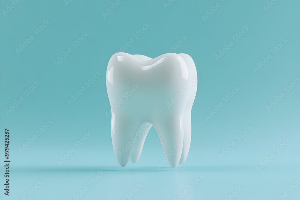 Minimalist tooth icon on a pastel blue background
Minimalist tooth icon on a pastel blue background