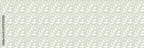 Neutrals color art abstract seamless pattern. Pastel boho style endless floral print. Trendy neutral colors aesthetic geometric foliage shapes background. Muted light green contemporary fabric texture