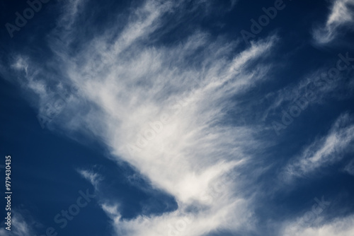 Beautiful dramatic sky with white clouds.