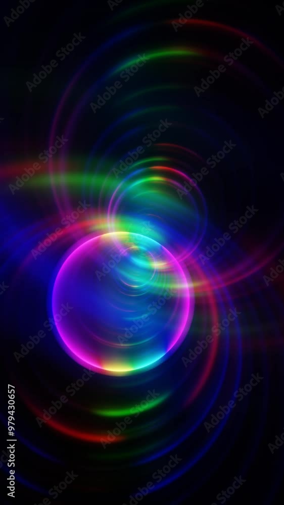 Abstract Neon Spiral Lights with Vibrant Colors on Dark Background Abstract Neon Spiral Lights with Vibrant Colors on Dark Background