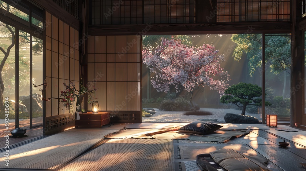 Fototapeta premium Japanese teahouse wallpaper