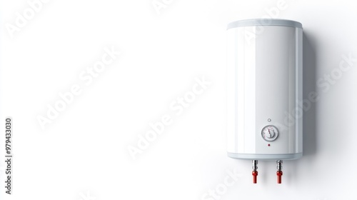 Energy-Efficient Water Heater with Bright White Background photo