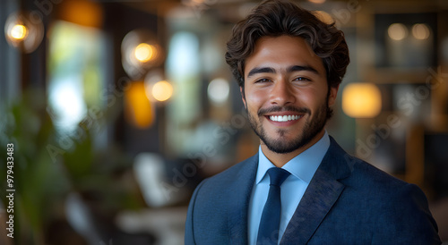 “Handsome Young Colombian Businessman Wearing a Suit” 