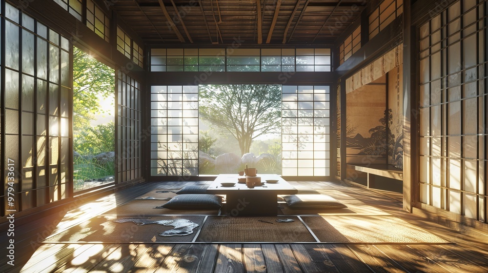 Japanese teahouse interior Japanese teahouse interior