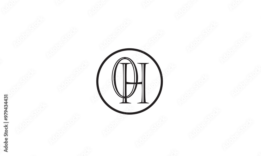 OH, HO, O, H Abstract Letters Logo Monogram OH, HO, O, H Abstract Letters Logo Monogram