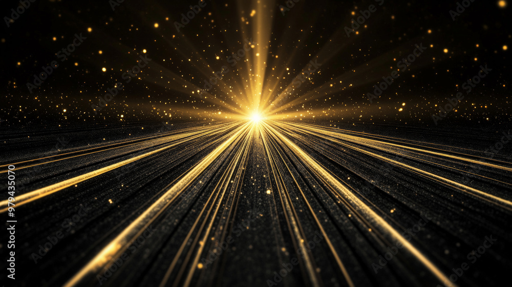 A pitch-black background with radiant golden rays beaming out from the center, creating a stunning contrast between light and dark. A pitch-black background with radiant golden rays beaming out from the center, creating a stunning contrast between light and dark.