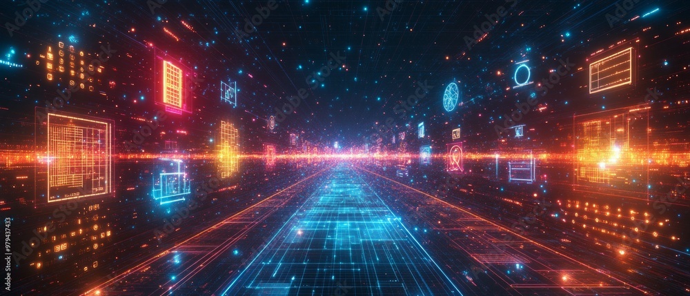 Fototapeta premium Pathways to Knowledge, Digital Literacy