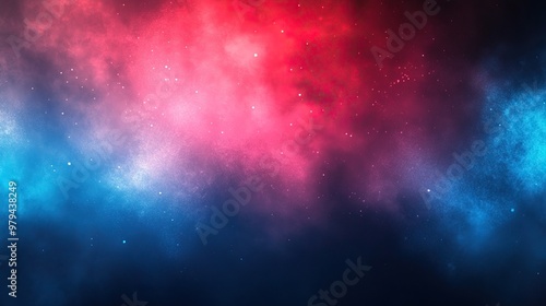 A mesmerizing cosmic background featuring vibrant clouds of red and blue hues, ideal for digital design and creative projects.