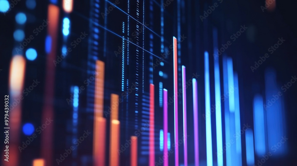 Dynamic bar graph with motion effects, bars growing from the bottom, business theme Dynamic bar graph with motion effects, bars growing from the bottom, business theme