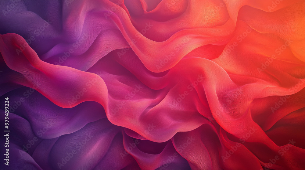 Obraz premium A vibrant fluid gradient of red and purple forms a flowing frame, with soft, undulating shapes swirling around the edges and creating a dynamic, energetic composition.