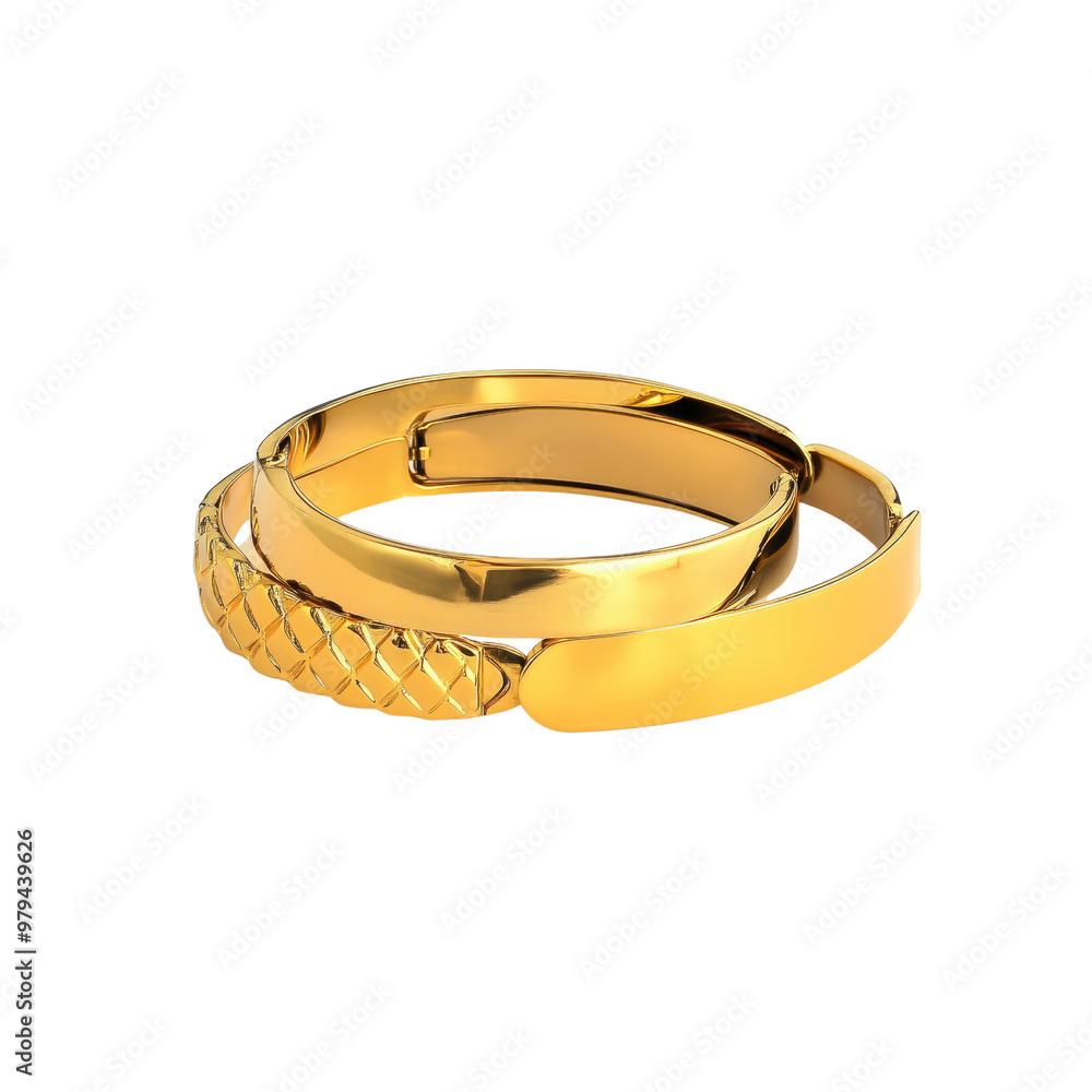 Two Gold Wedding Bands Intertwined Two Gold Wedding Bands Intertwined