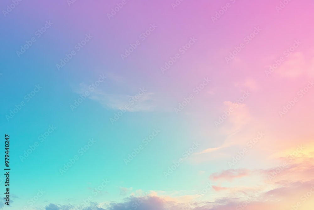 Obraz premium A stunning gradient sky blending soft pink and blue hues, perfect for backgrounds and relaxing atmospheres.