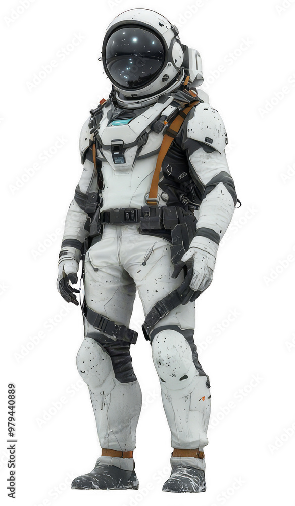 Galactic Explorer in Futuristic Sci-Fi Outfit On transparent Background Galactic Explorer in Futuristic Sci-Fi Outfit On transparent Background