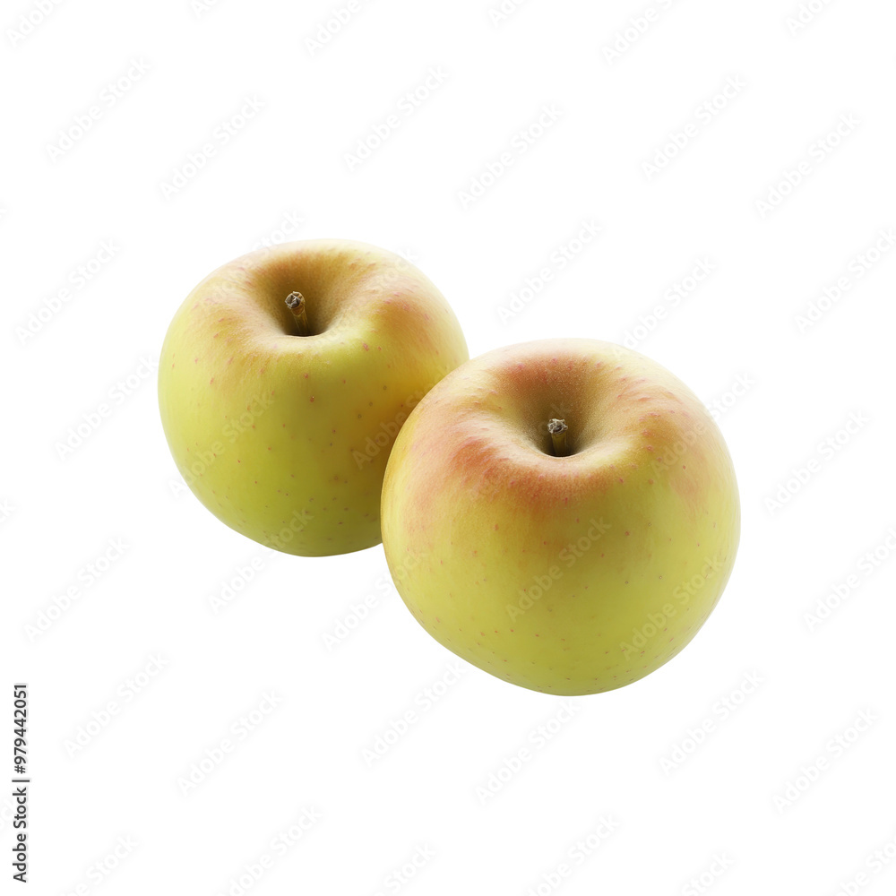 Two Fresh Yellow Apples Isolated on White Background Two Fresh Yellow Apples Isolated on White Background