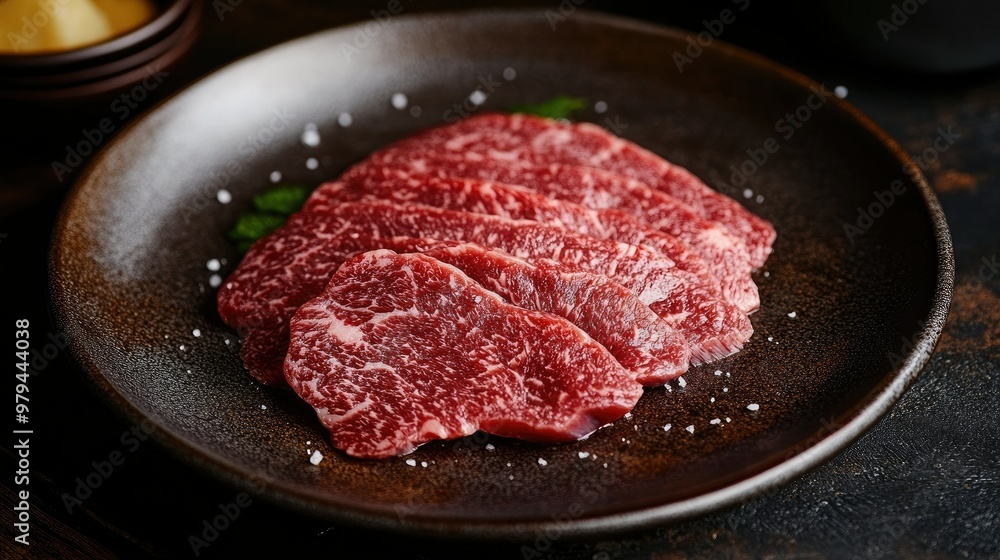 High-quality Japanese Wagyu beef served on a stylish plate, marbled with rich fat. Perfect for food photography, restaurant menus, and cooking content. High-quality Japanese Wagyu beef served on a stylish plate, marbled with rich fat. Perfect for food photography, restaurant menus, and cooking content.
