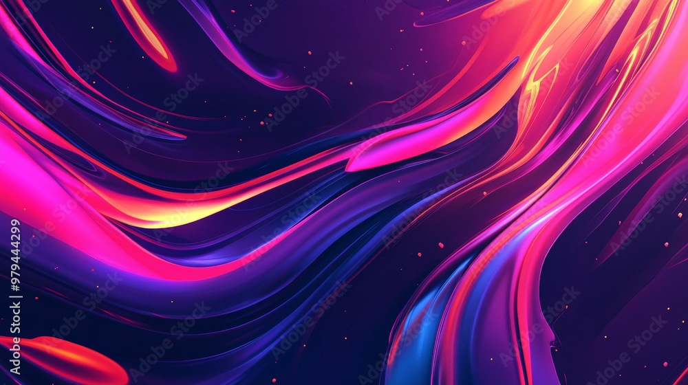 Bright gradient tones shifting from neon purple to magenta, with bold dynamic lines and shapes creating high energy in the composition. Bright gradient tones shifting from neon purple to magenta, with bold dynamic lines and shapes creating high energy in the composition.