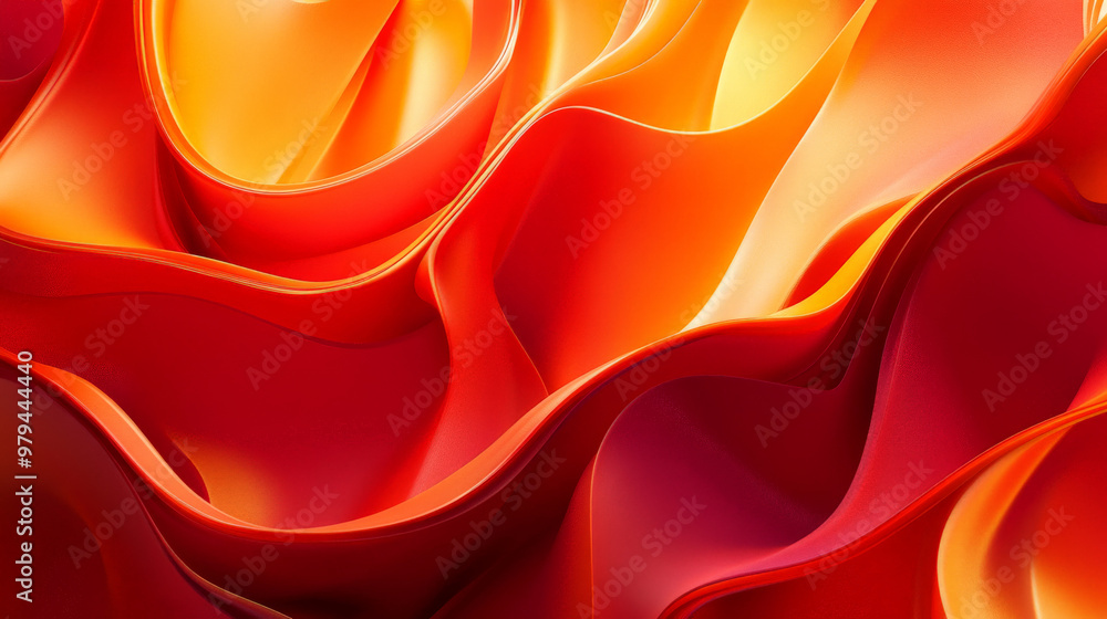 Bright, fluid 3D waves in bold red and orange tones, creating a lively abstract pattern with deep folds and smooth curves that reflect light in intricate ways. Bright, fluid 3D waves in bold red and orange tones, creating a lively abstract pattern with deep folds and smooth curves that reflect light in intricate ways.