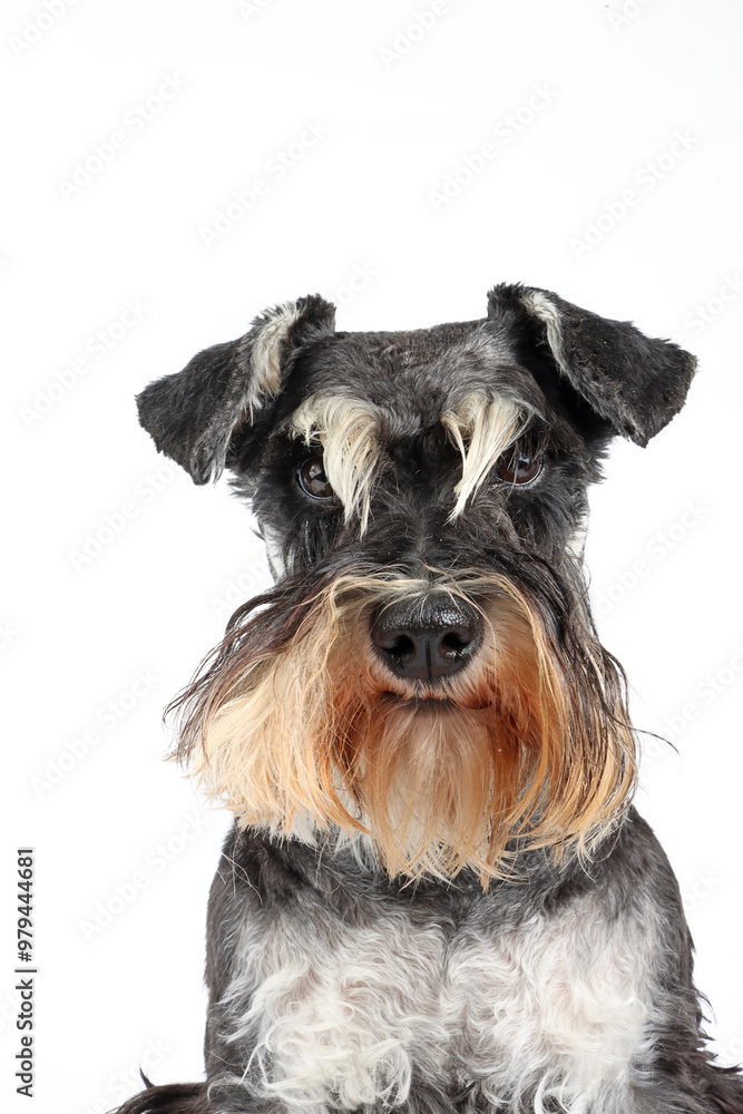 portrait of miniature schnauzer isolated portrait of miniature schnauzer isolated