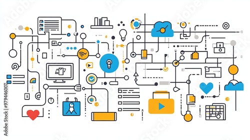 Wallpaper Mural Minimalist SEO strategy illustration with clean design, focusing on clear visual elements of search engine optimization.  Torontodigital.ca