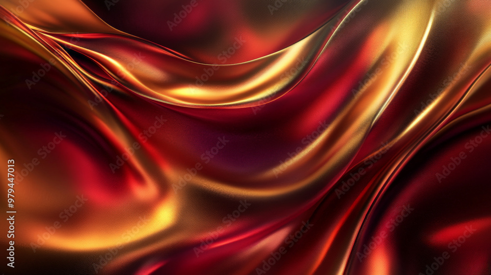 Fluid abstract folds of silk in gradient tones of deep red and gold, with soft curves and smooth textures forming a rich, dynamic background. Fluid abstract folds of silk in gradient tones of deep red and gold, with soft curves and smooth textures forming a rich, dynamic background.