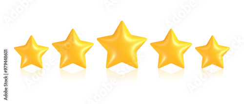 Five yellow stars arranged in a row