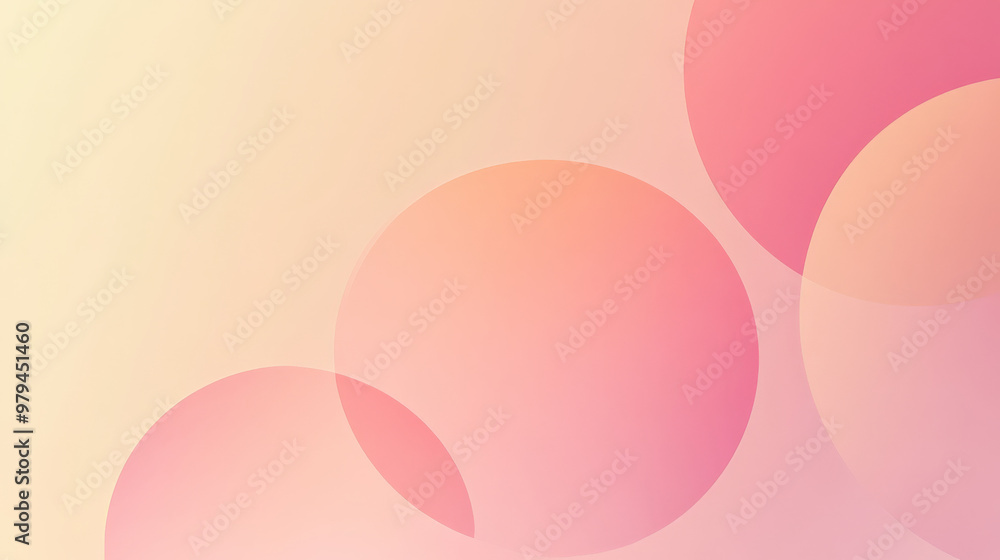 Minimalist gradient from soft pastel pink to peach, with overlapping circles that are slightly transparent, giving the design a soft, airy feeling. Minimalist gradient from soft pastel pink to peach, with overlapping circles that are slightly transparent, giving the design a soft, airy feeling.